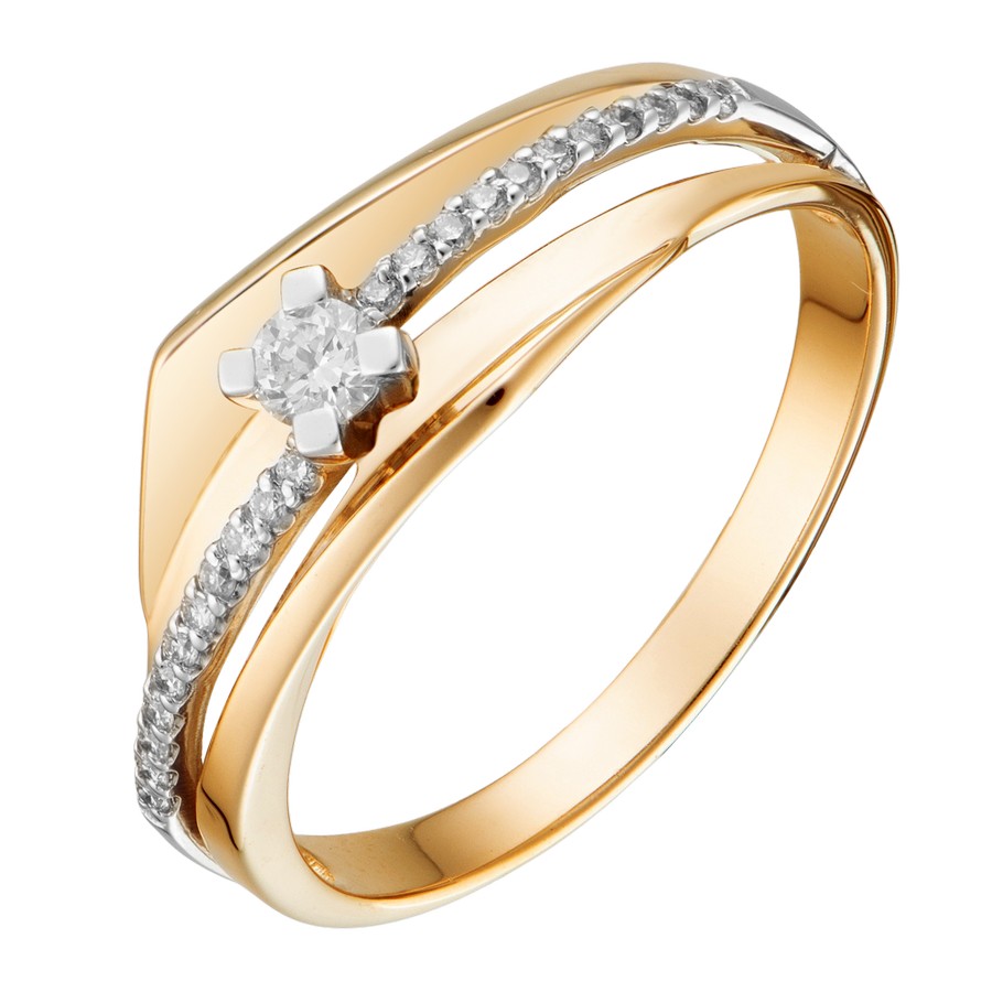 Кольцо, золото, бриллиант, 1012198